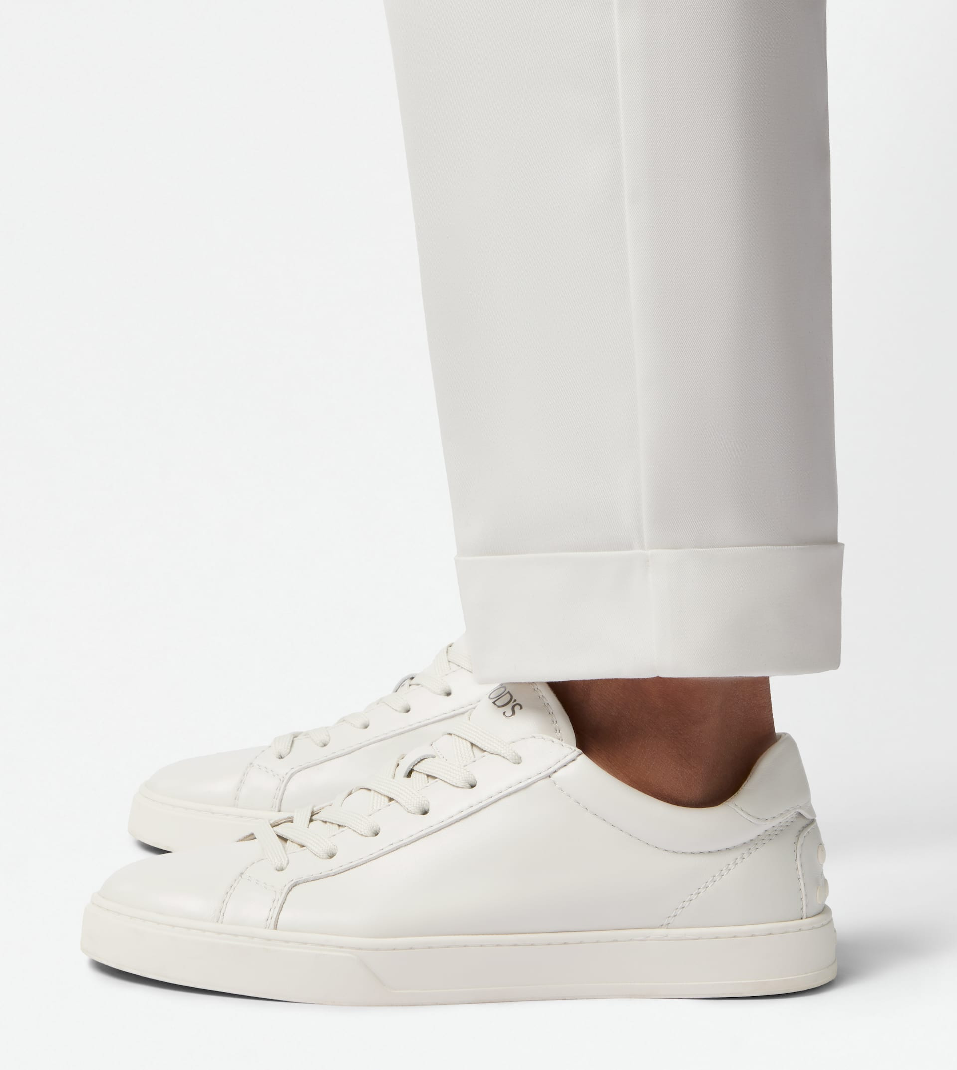 SNEAKERS IN LEATHER - WHITE - 6