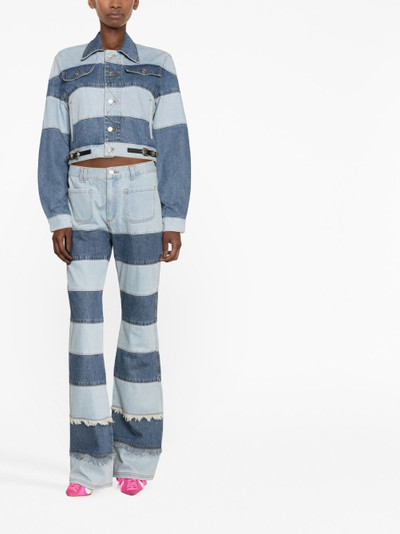Andersson Bell Mahina patchwork-striped denim jacket outlook