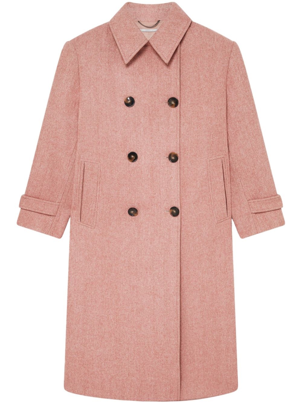 double-breasted wool coat - 1