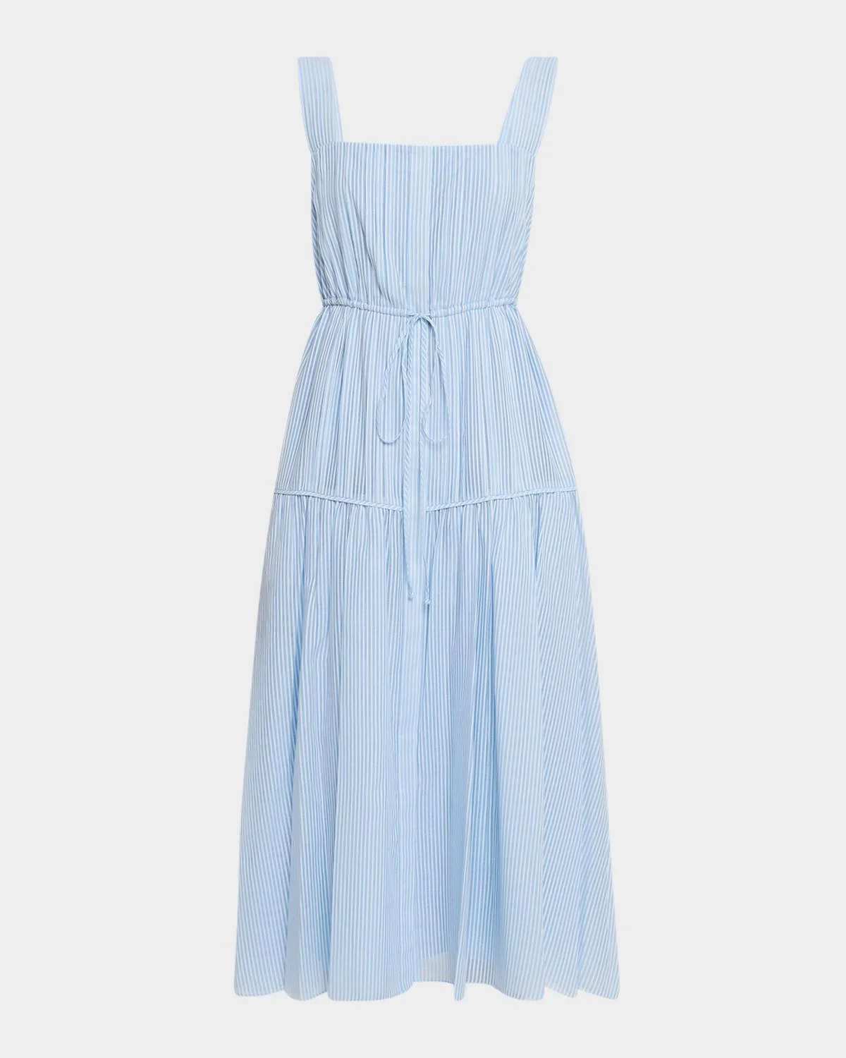 Reina Striped Cotton-Silk Midi Dress - 1