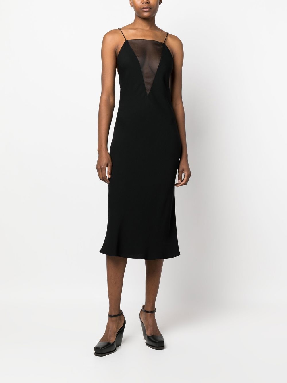 compact silk crepe midi dress - 2