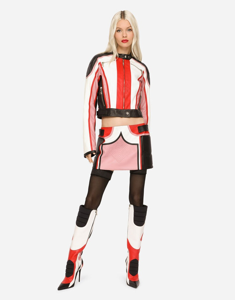 Multi-color leather jacket 5