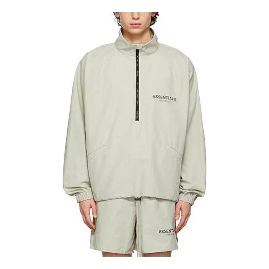 Fear of God Essentials FW21 Half-zip Track Jacket Green/Concrete FOG-FW21-105 - 1