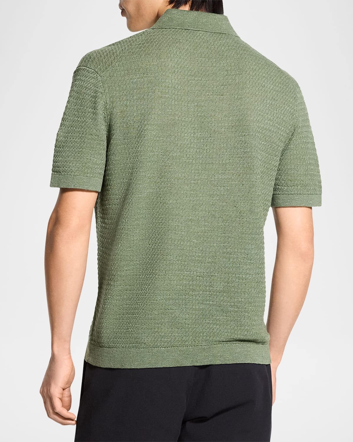 Men's Brenan Knit Short-Sleeve Johnny Collar Polo Sweater - 3
