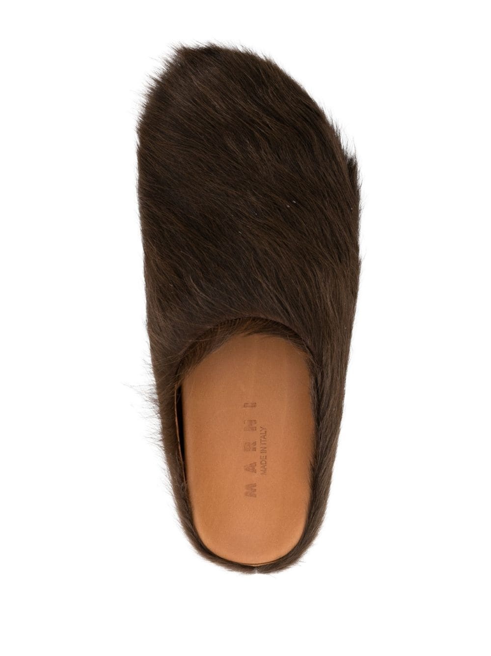 fur-trimmed sabot slippers - 4