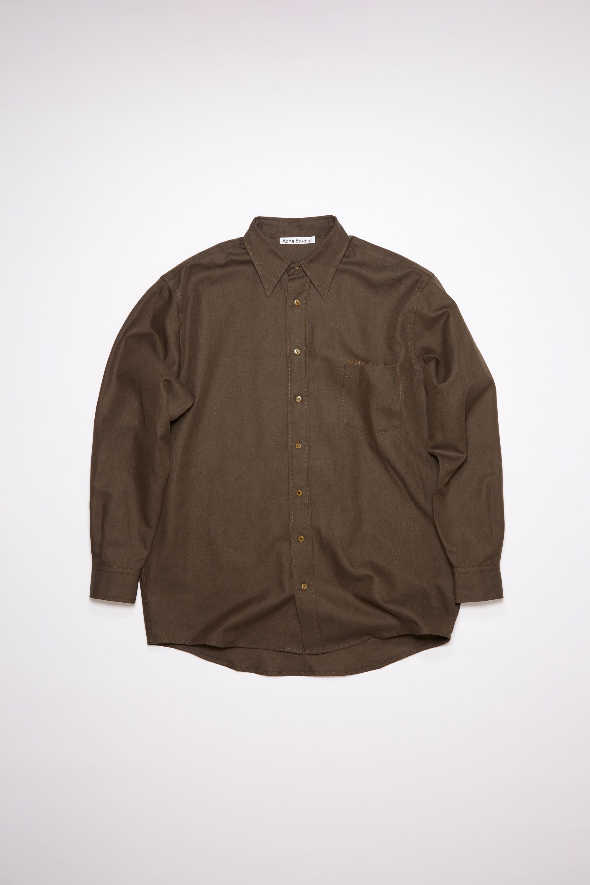 Acne Studios Linen blend shirt - Dark Olive | REVERSIBLE