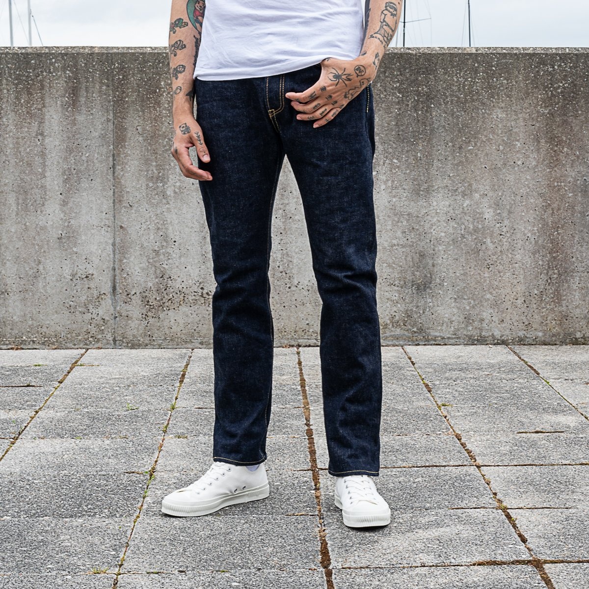 IH-555S-18 18oz Vintage Selvedge Denim Super Slim Cut Jeans - Indigo - 3