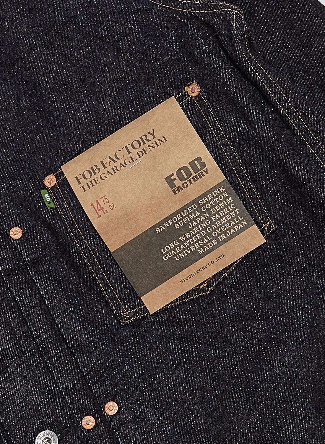 FOB Factory Selvedge Garage Denim Jacket Indigo - 5