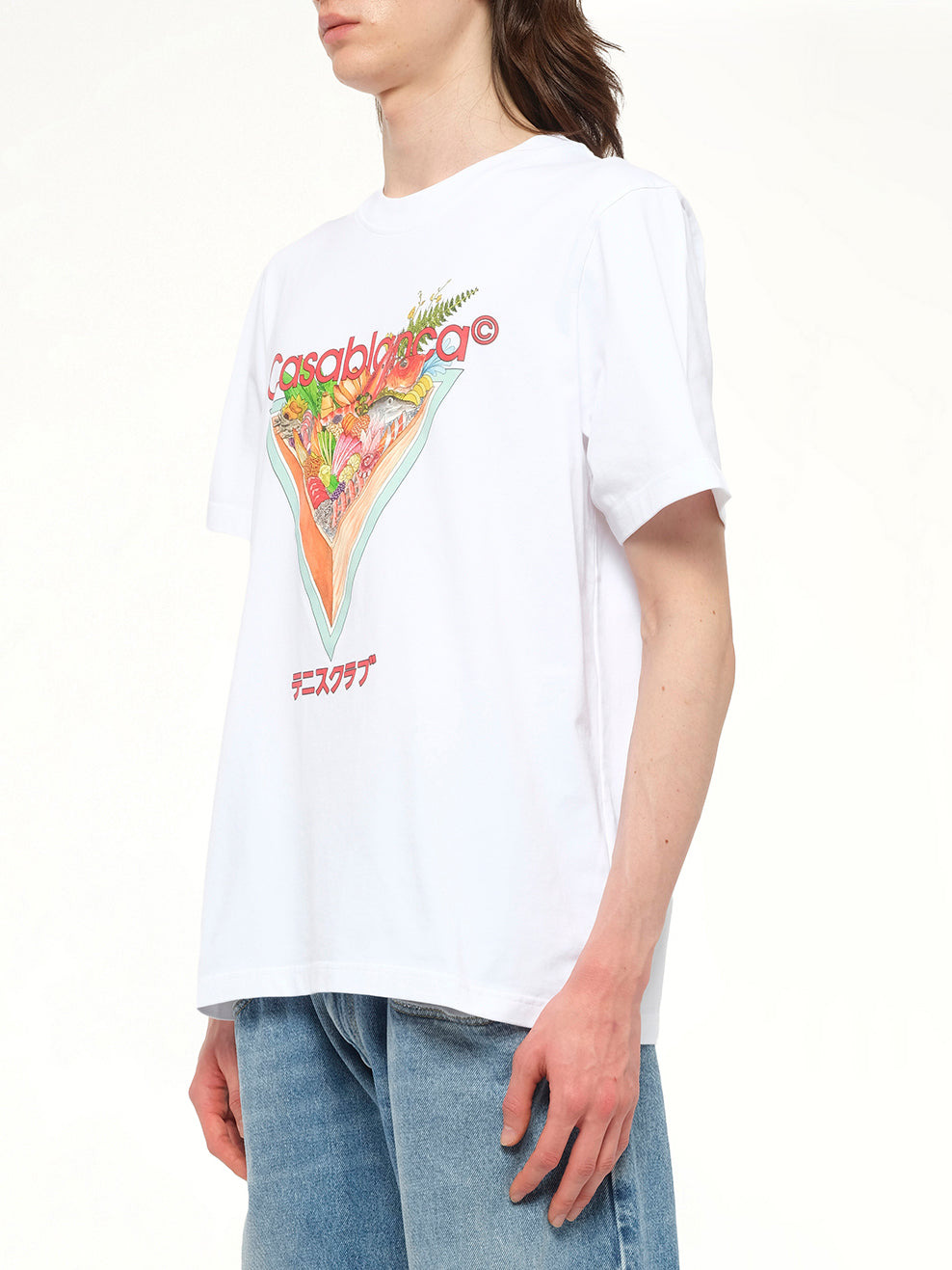 Tennis Club Icon Printed T-Shirt in White - 3