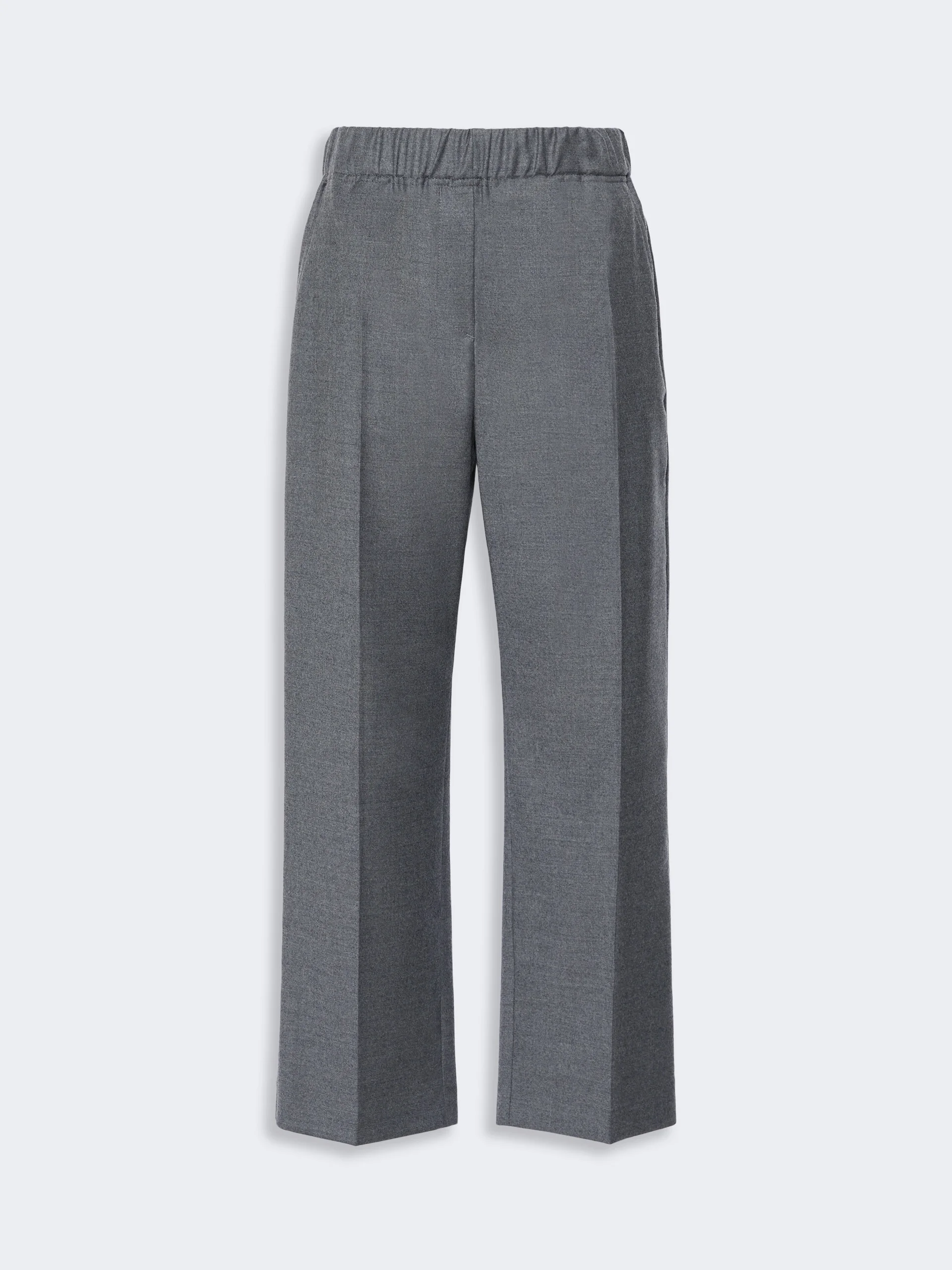 HATELEY Stretch wool flannel trousers - MEDIUM GREY - 1