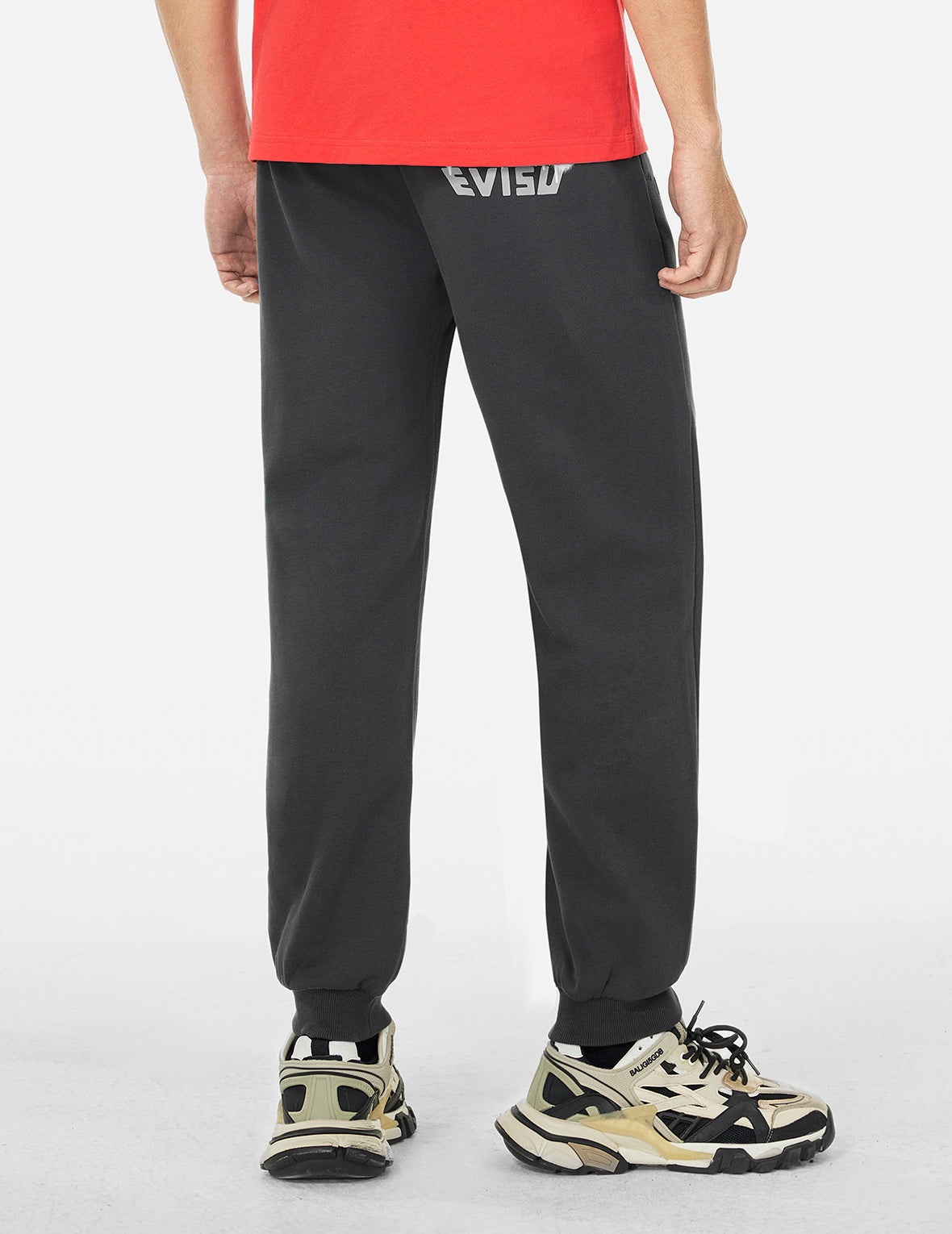 Spray-dyed Seagull and Logo Print Straight Fit Sweatpants - 5