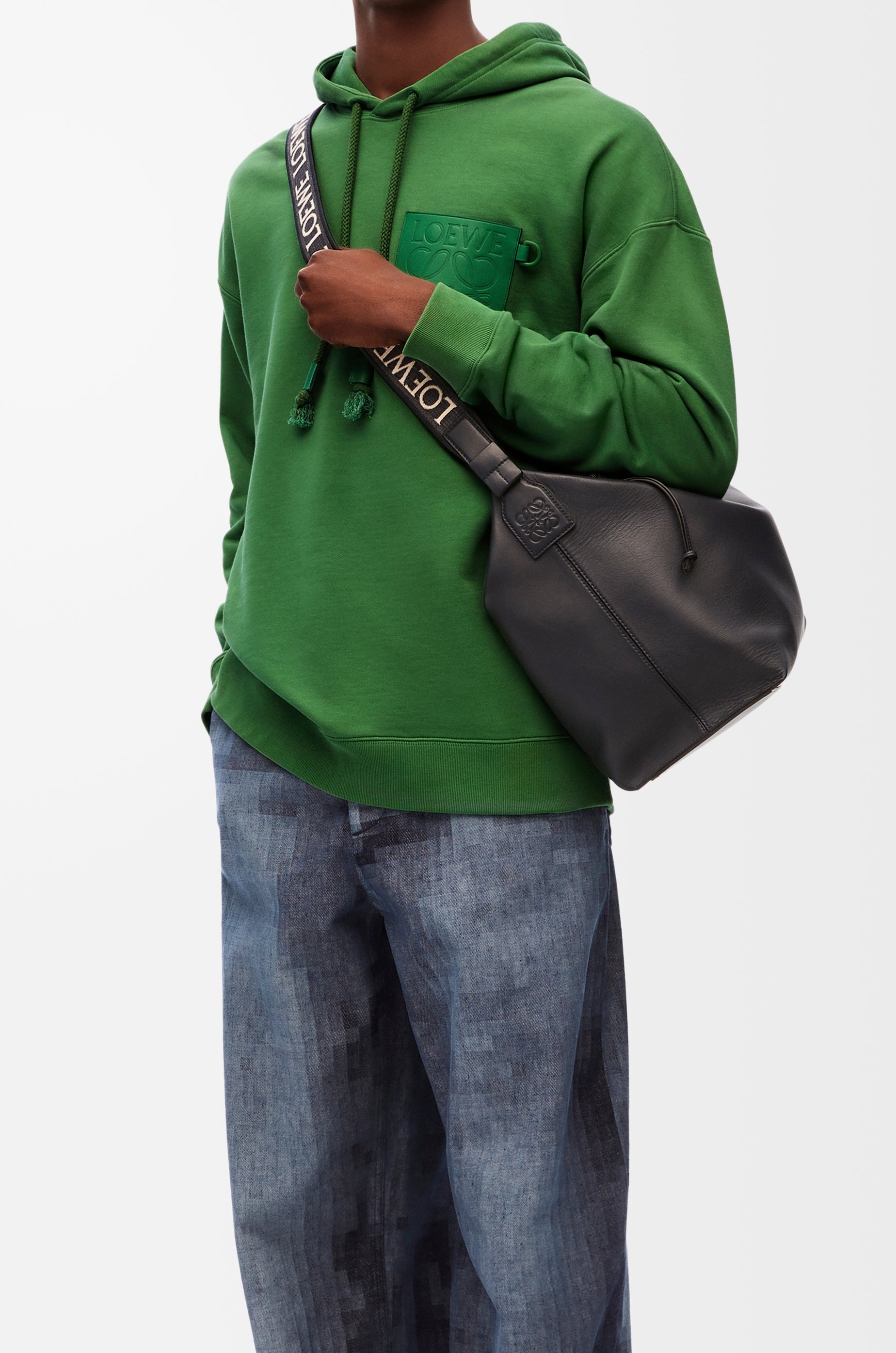 Cubi Crossbody bag in supple smooth calfskin and jacquard - 3
