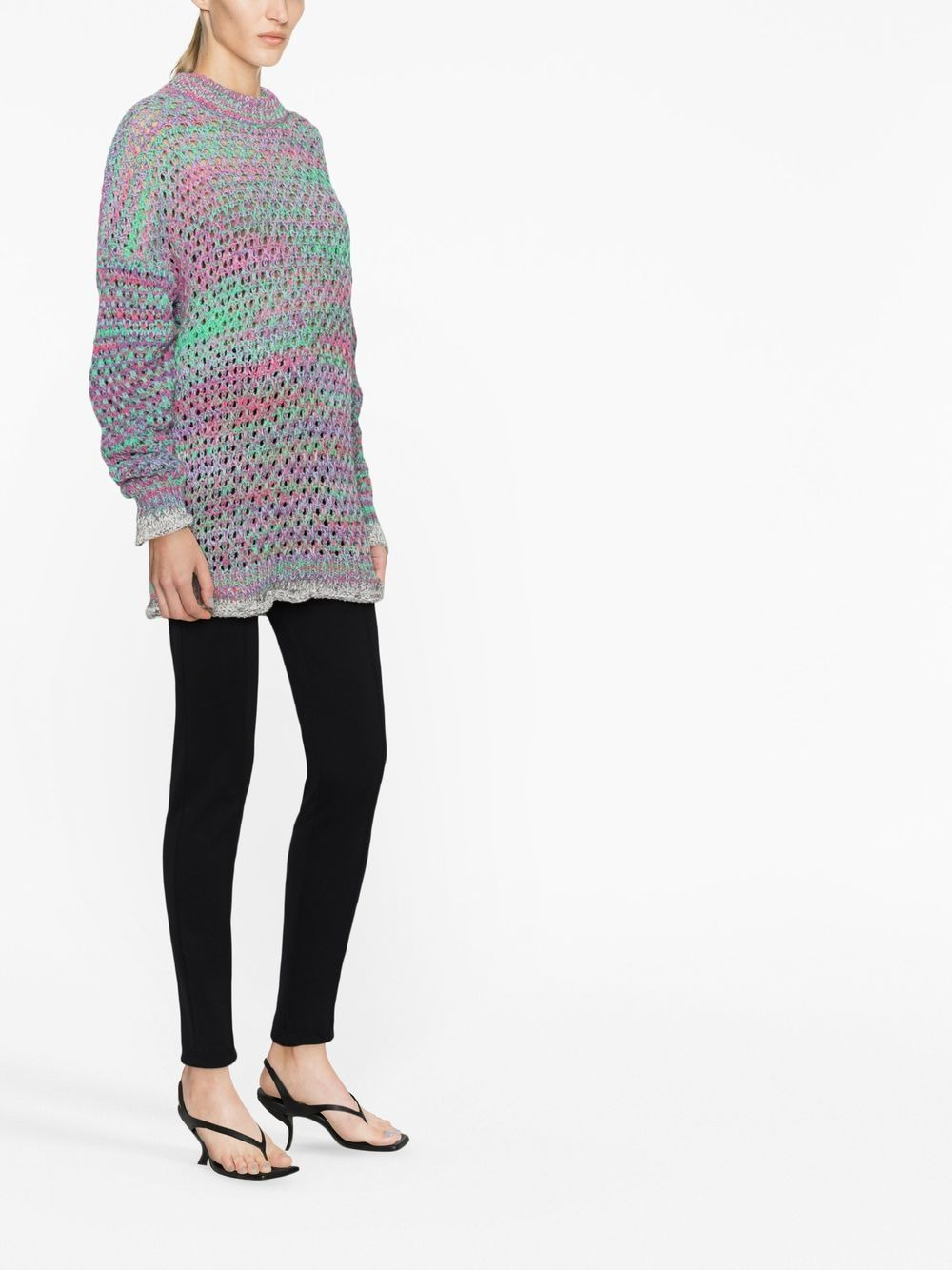 crew neck crocheted jumper - 4