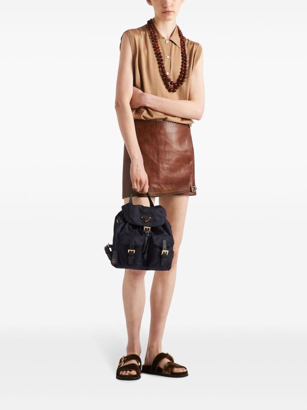leather mini skirt - 2