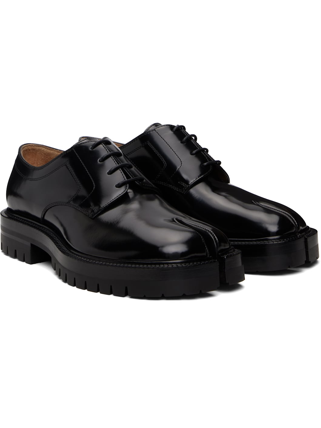 Black Tabi Lace-Up Derbys - 4