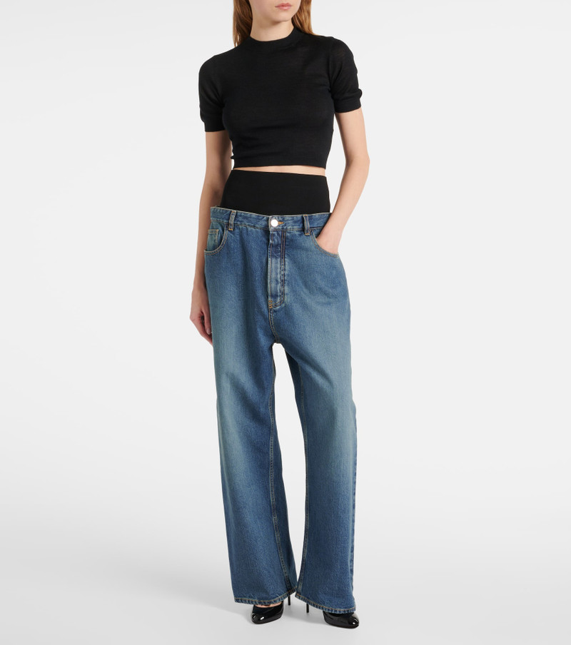 Alaïa Cropped cashmere top outlook