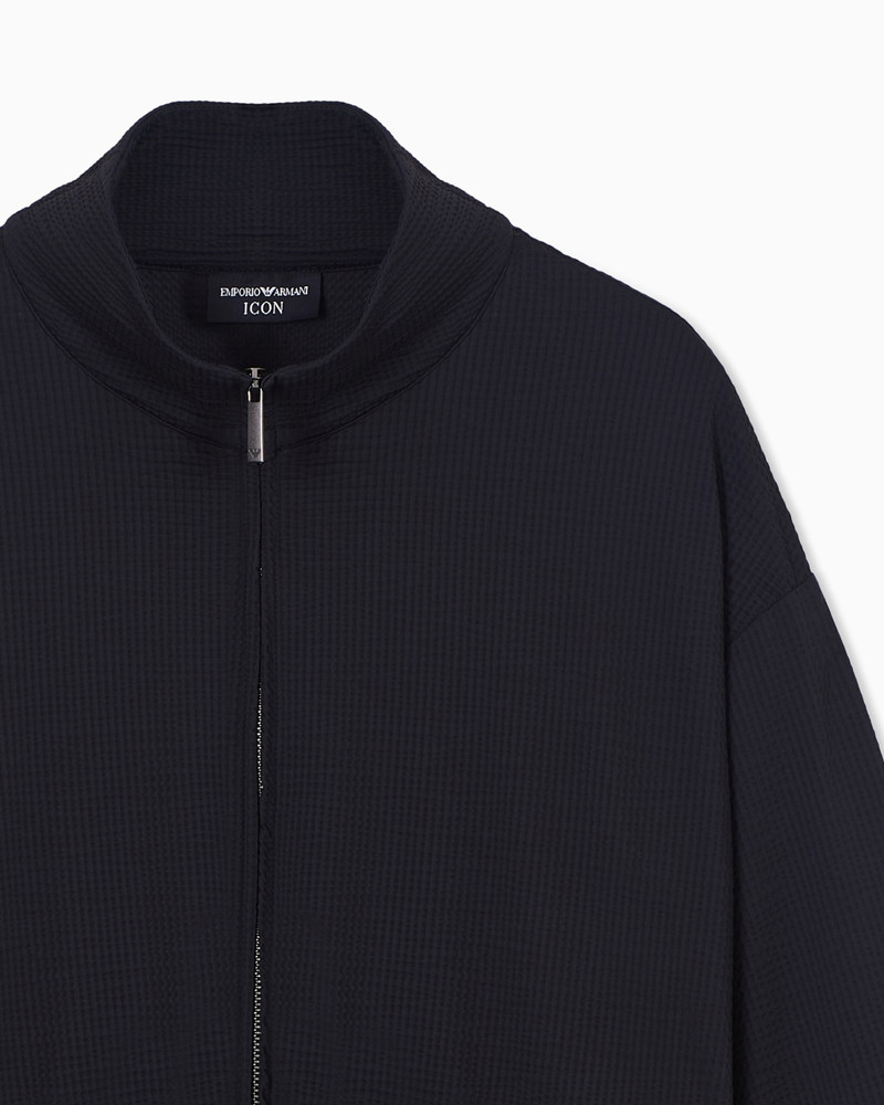 EMPORIO ARMANI ICON ZIPPED, TECHNICAL SEERSUCKER BLOUSON outlook