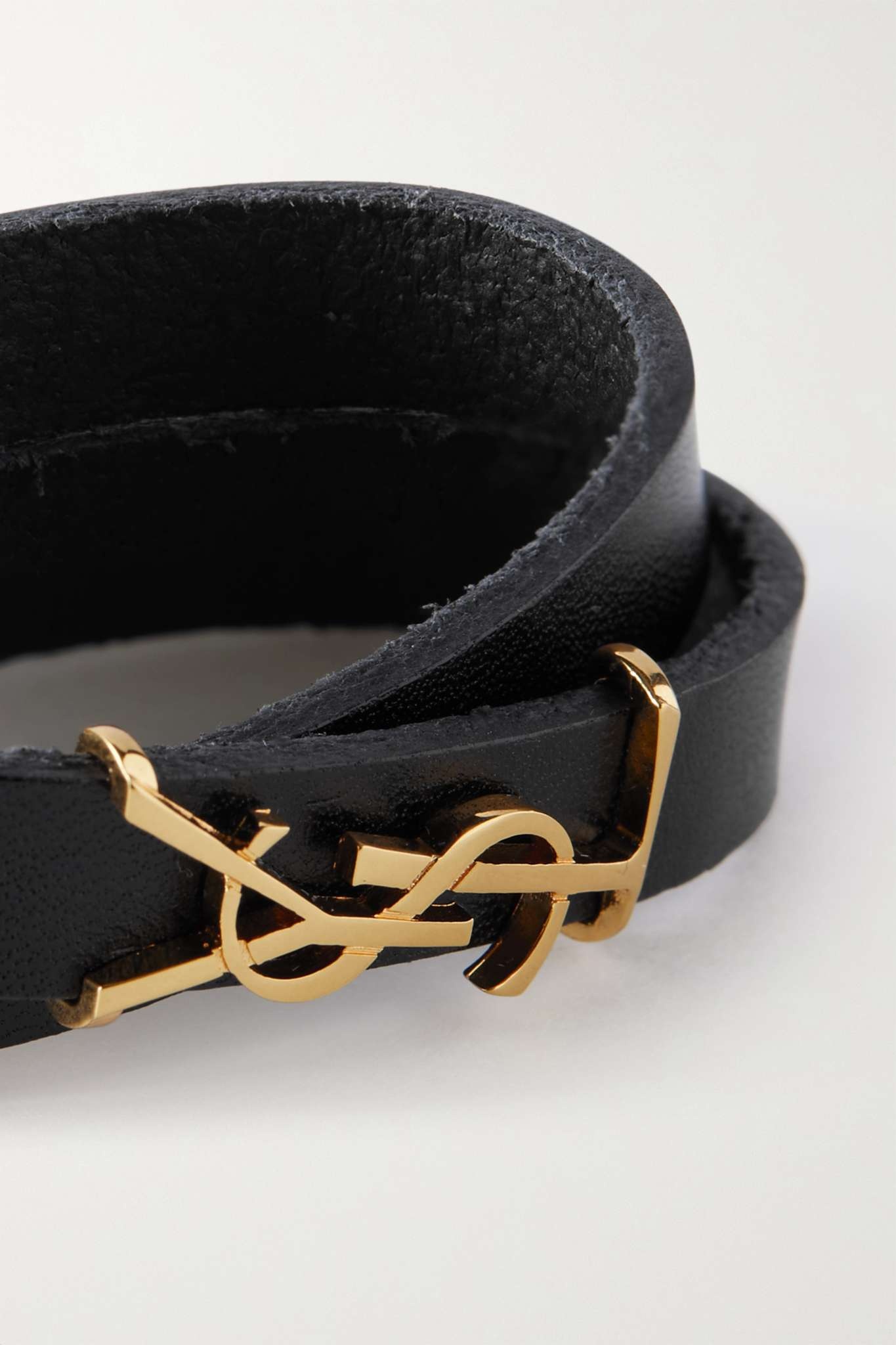 Opyum leather and gold-tone bracelet - 4