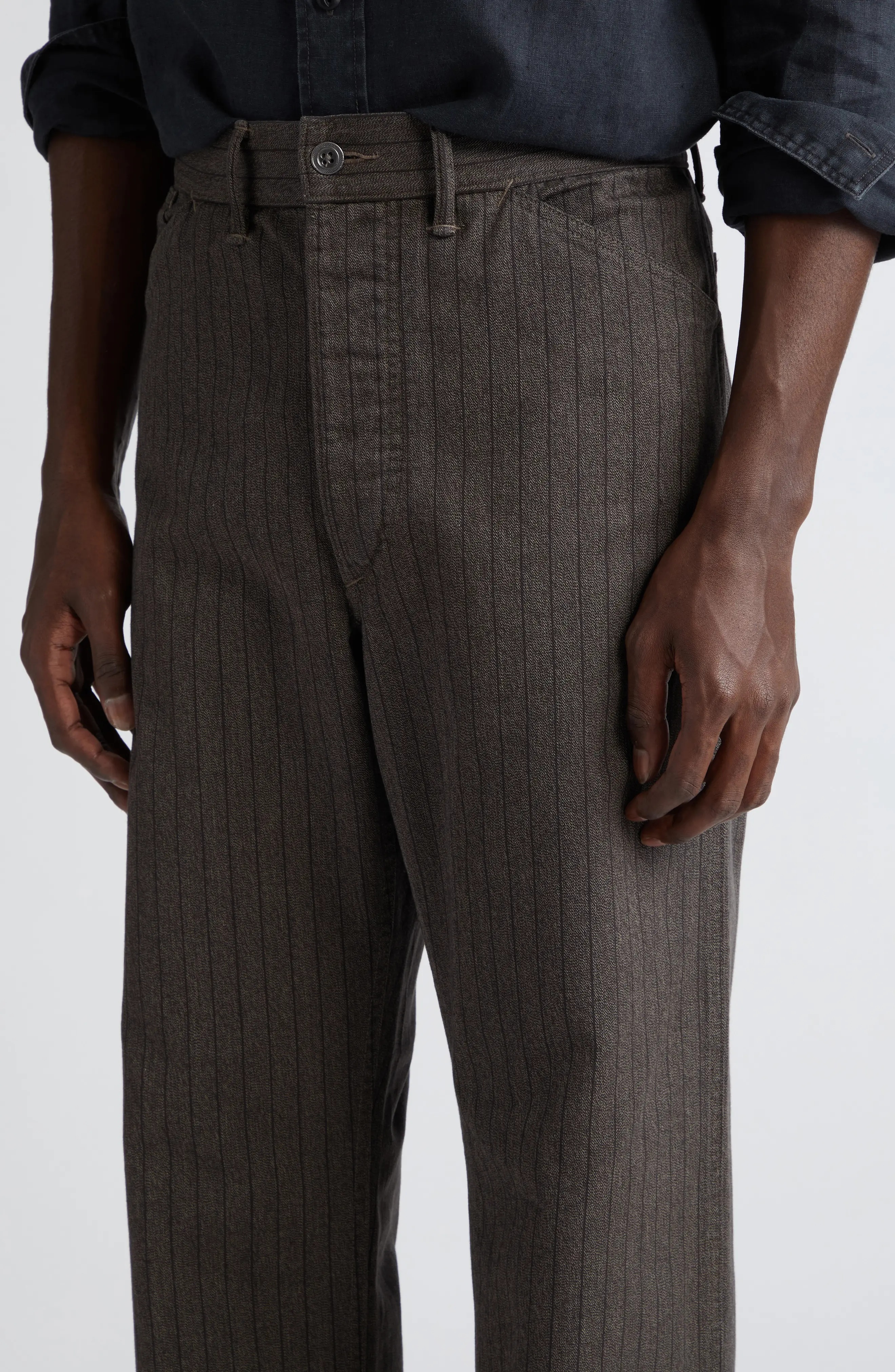 Stripe Jaspé Twill Field Pants in Brown/Black - 5