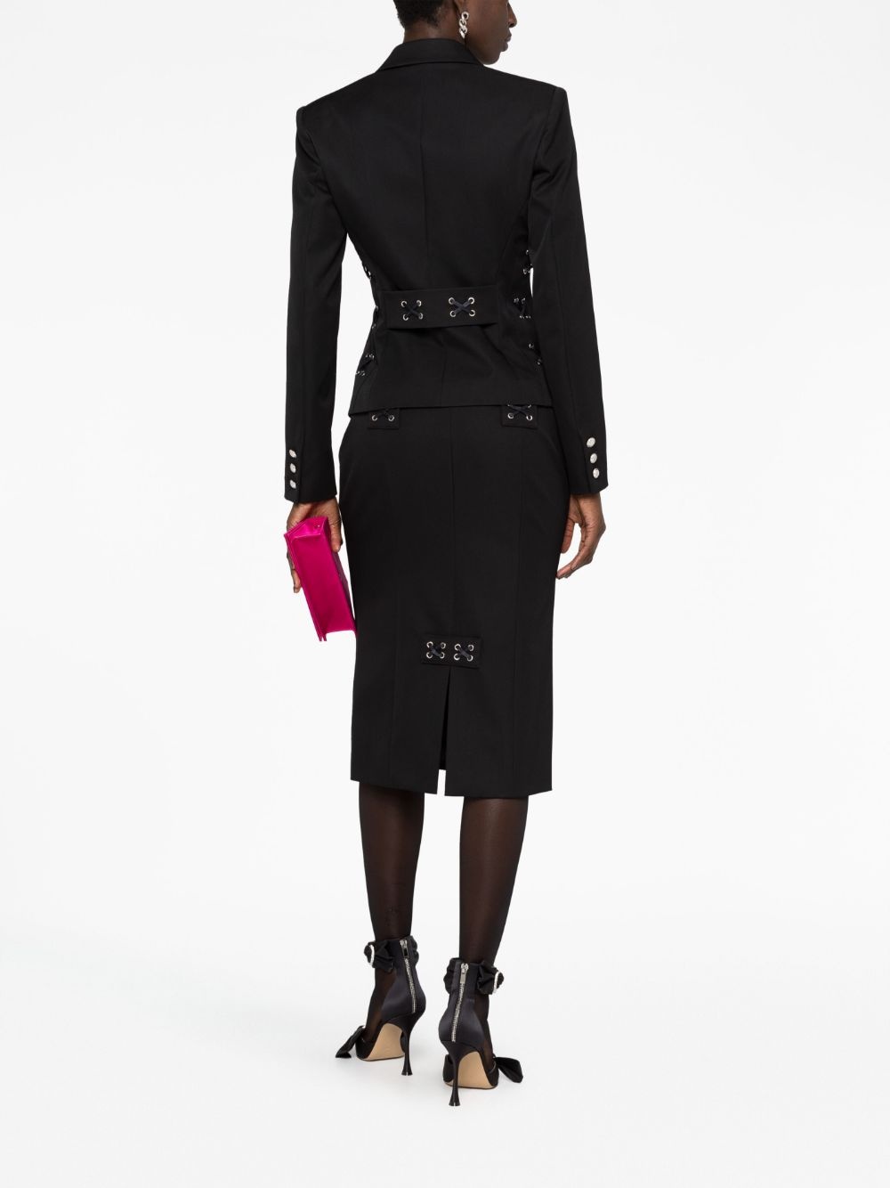lattice-embellished midi skirt - 4