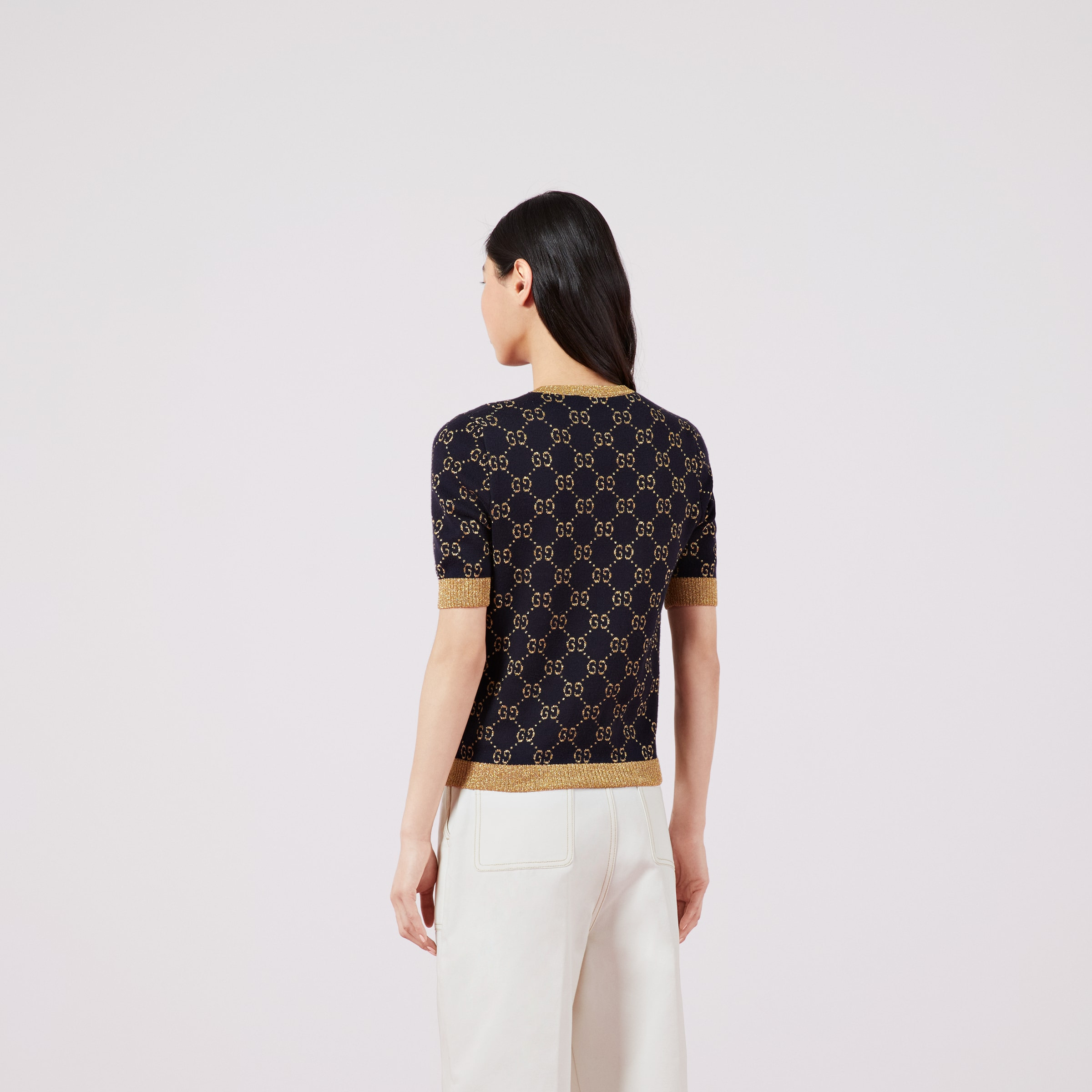 GG cotton lamé top - 6