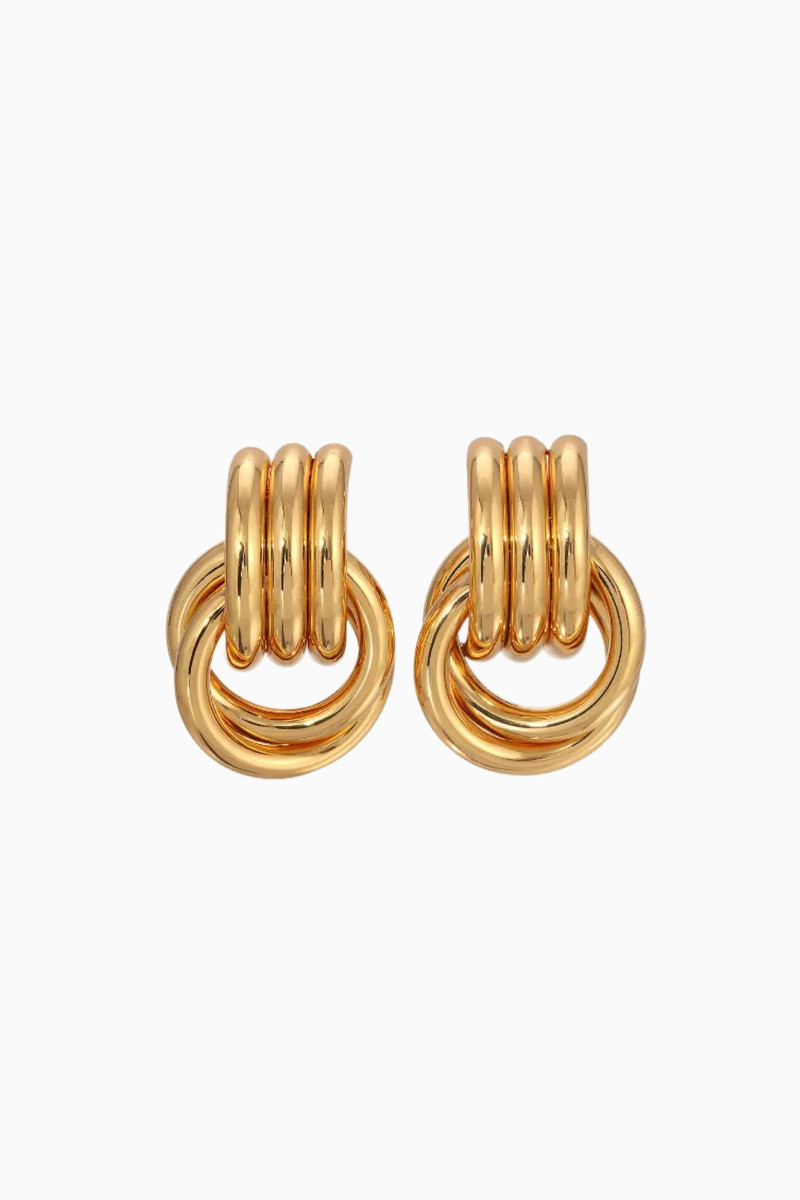 Heaven Mayhem Mini Knot Gold Earrings 1