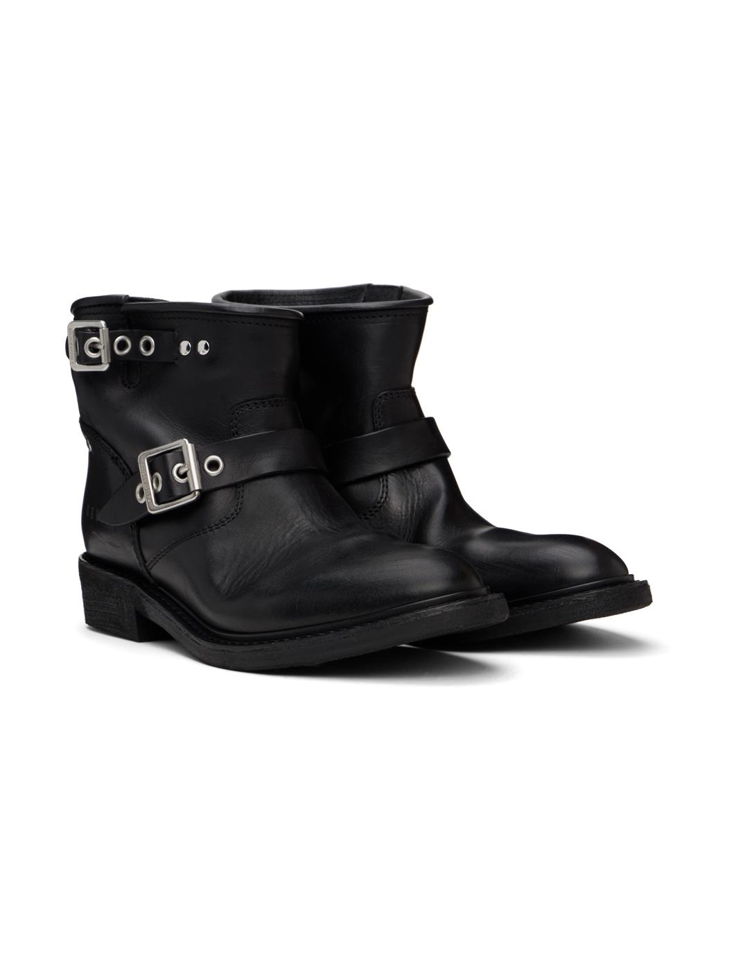 Black Biker Low Boots - 4
