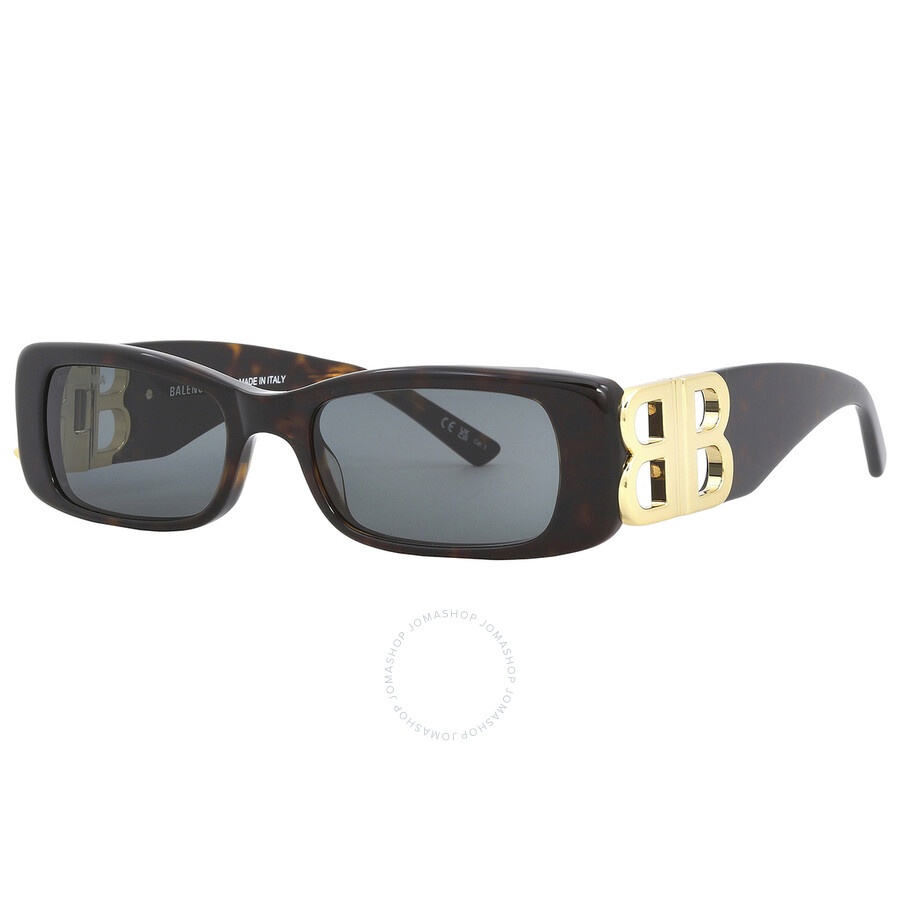 Balenciaga Grey Rectangular Ladies Sunglasses BB0096S 002 51 - 5