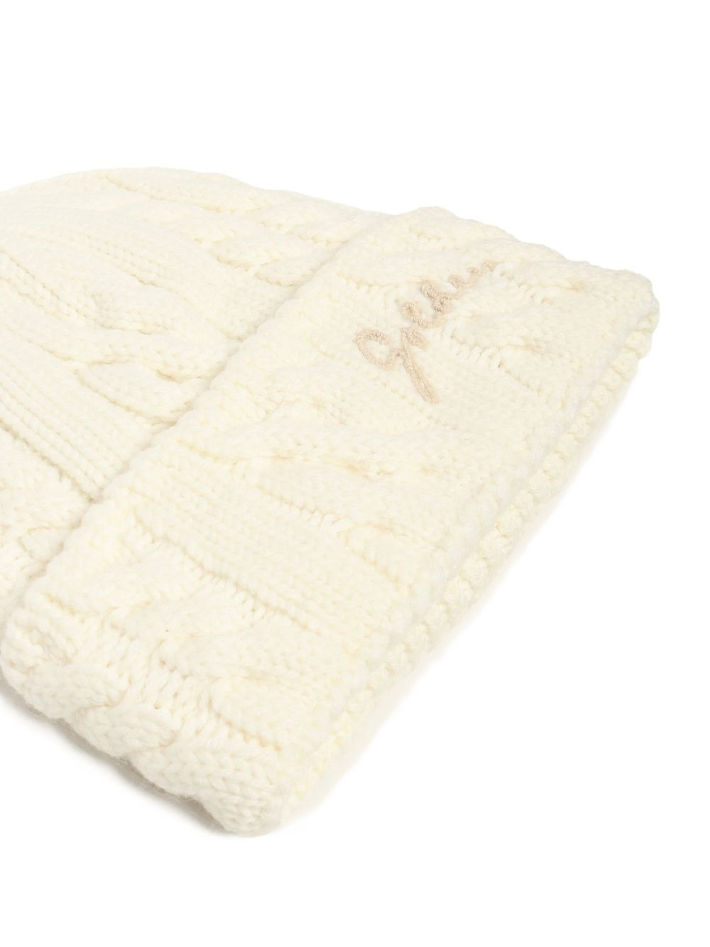wool cable-knit beanie - 3