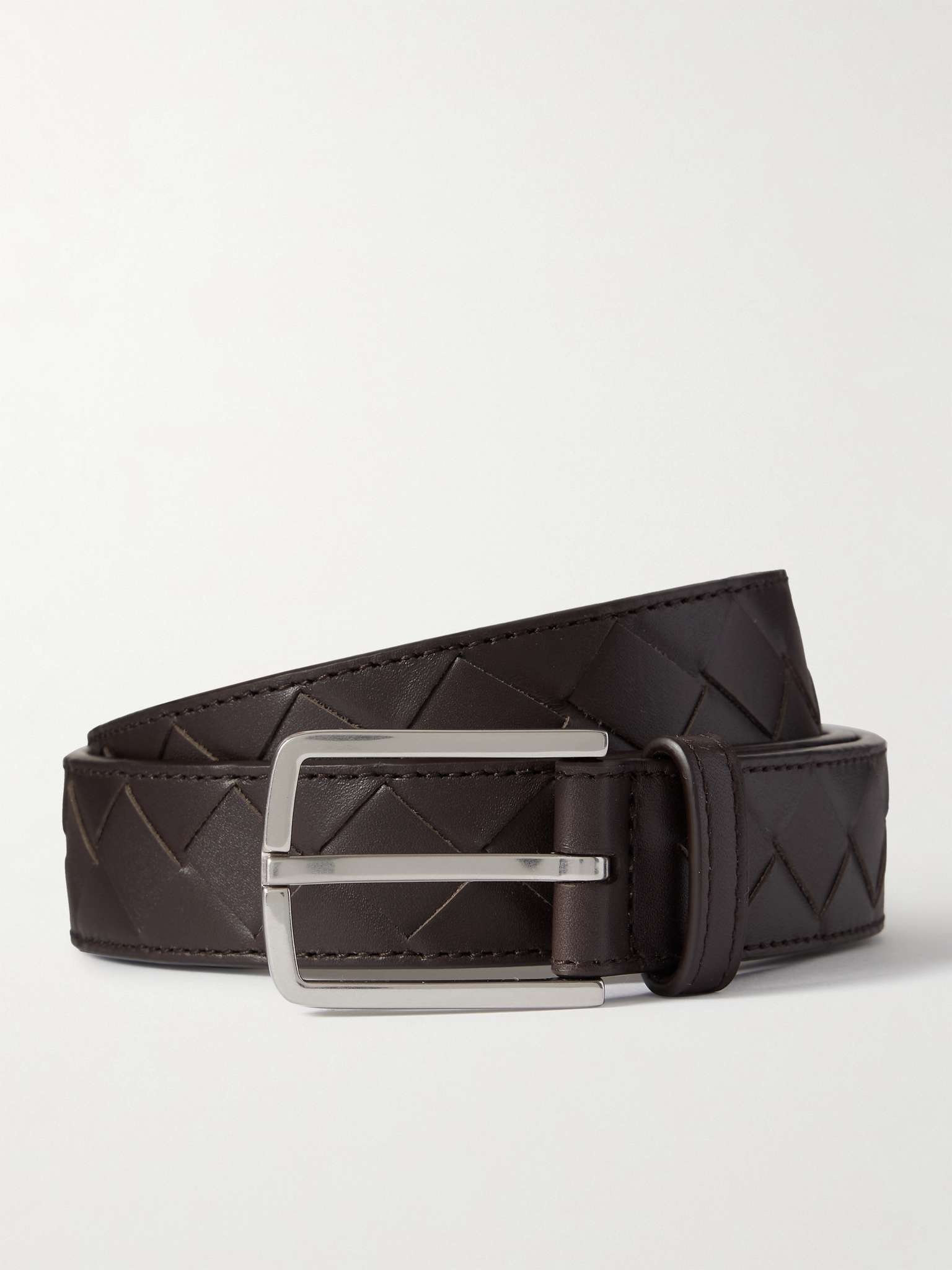 3cm Intrecciato Leather Belt - 1