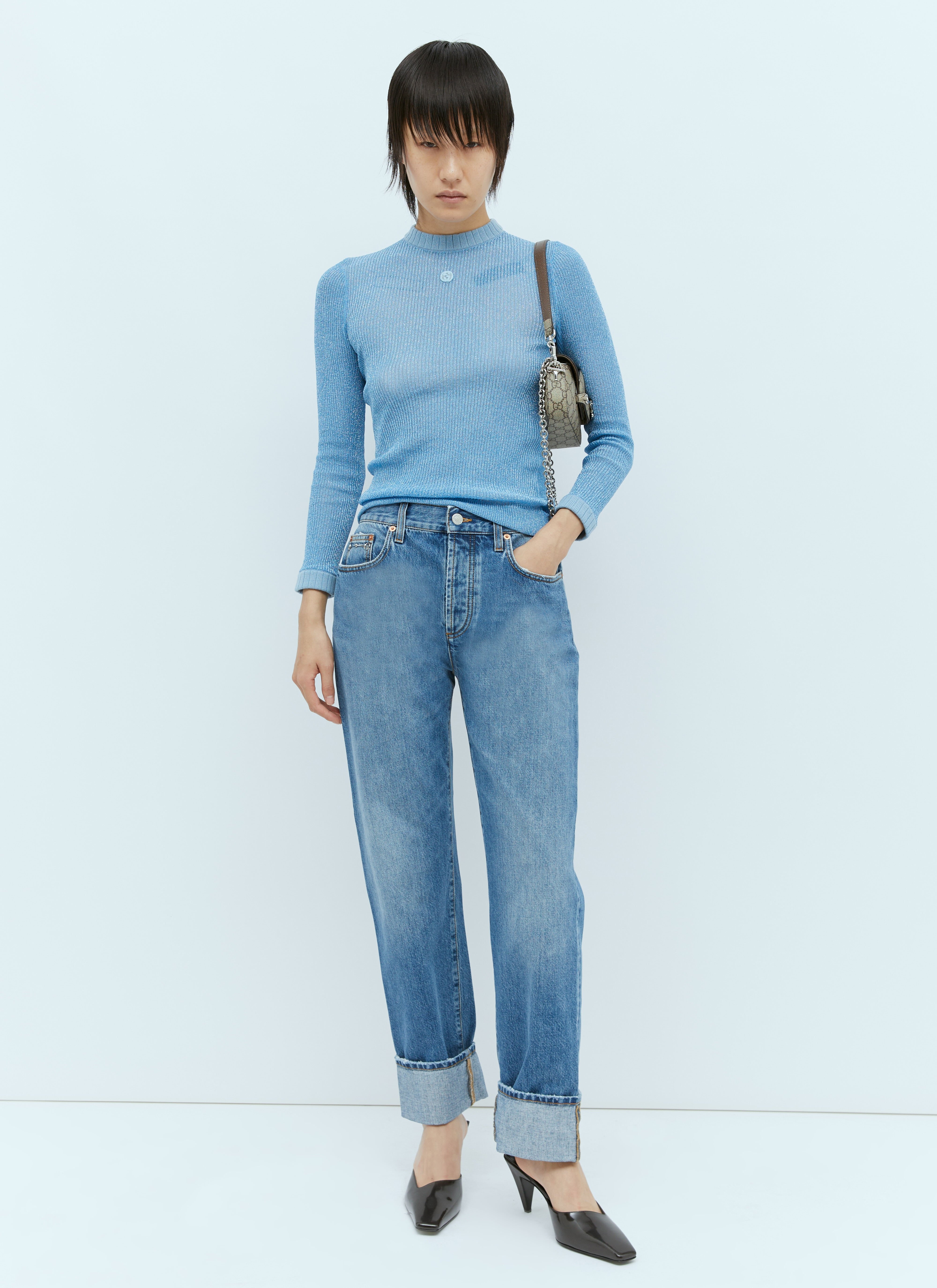 GUCCI Extra Frine Lamé Knit Top | lncc | REVERSIBLE