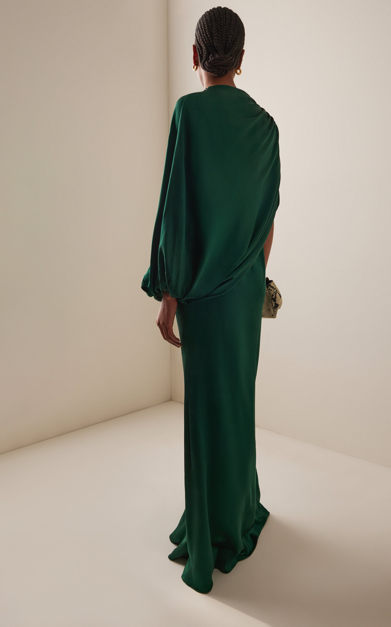 Exclusive The Talia Draped Silk-Satin Maxi Dress 4