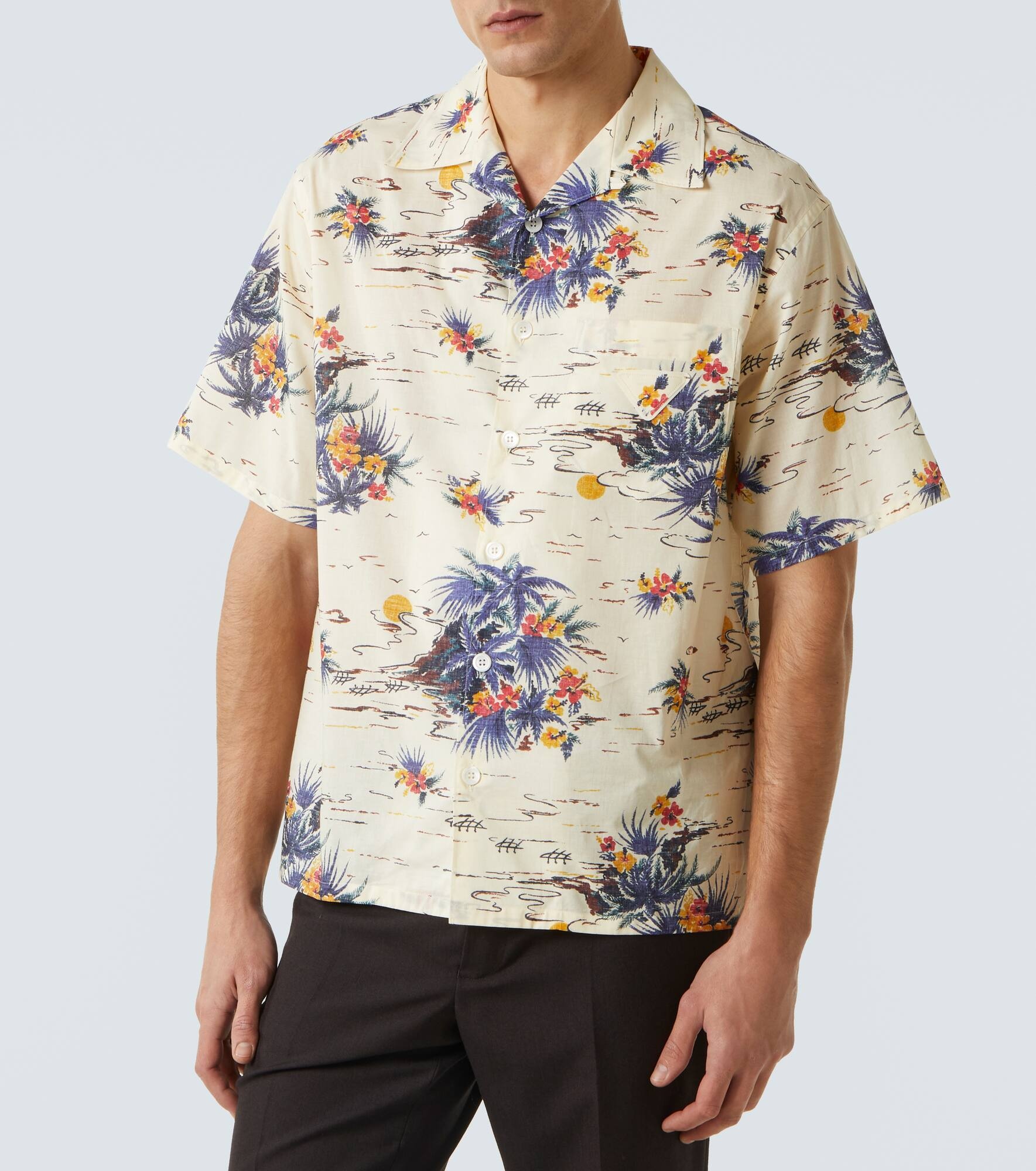 Floral cotton bowling shirt - 3