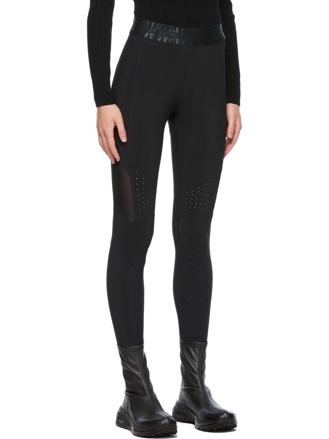 Black Technical Jersey Leggings - 2