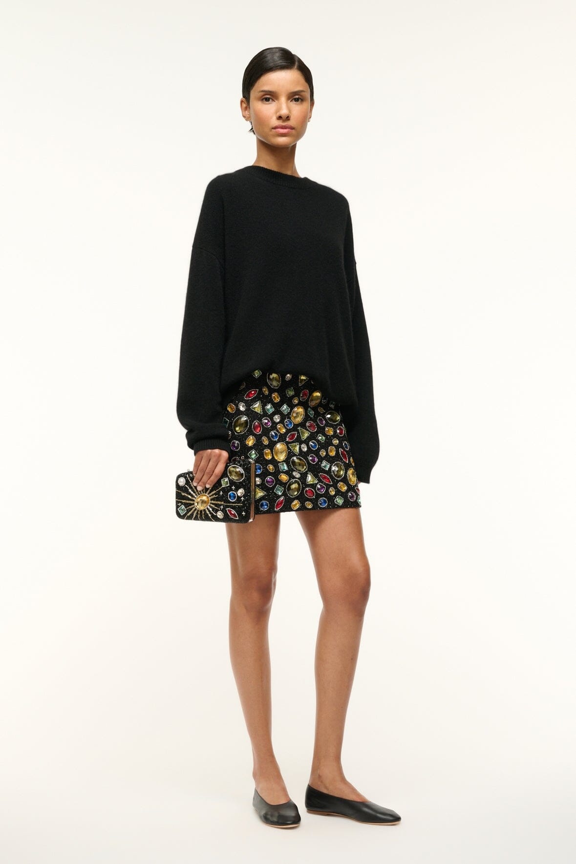 STAUD CARMELLA BEADED CLUTCH BLACK CELESTIAL - 7