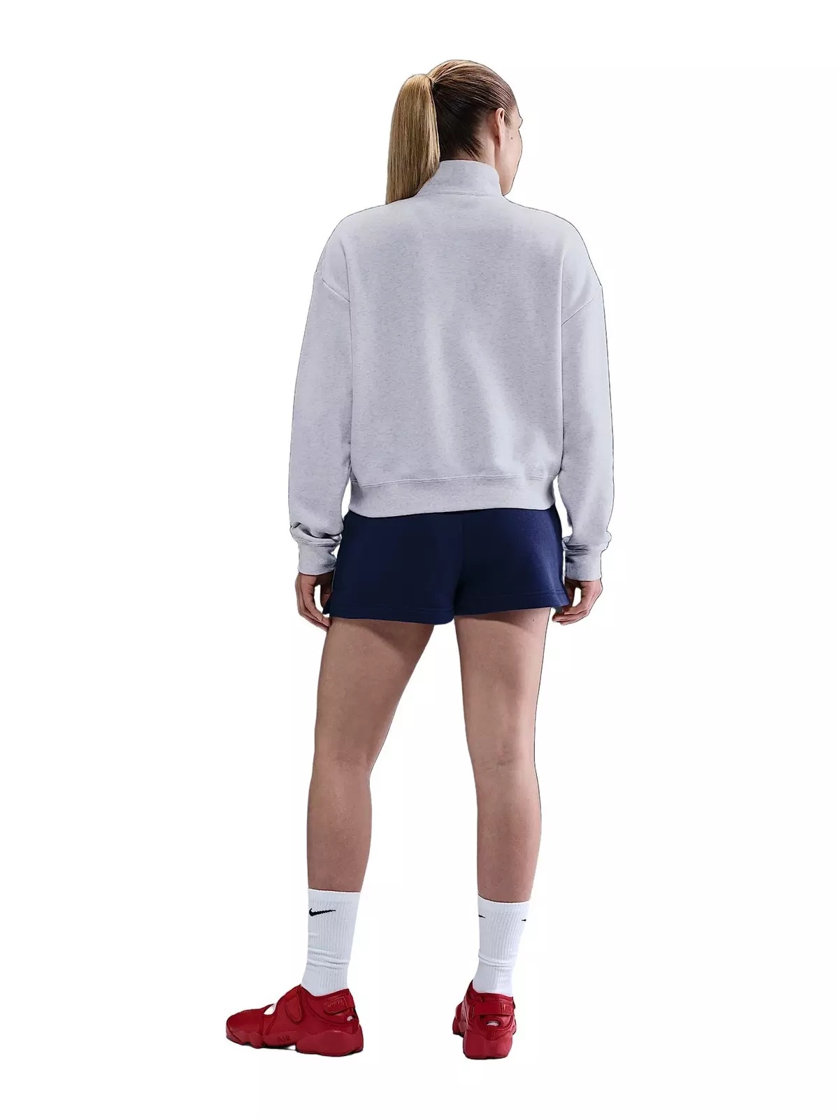 Women's Sportswear Club Fleece Loose Track Jacket -Birch Heather/Black - 5