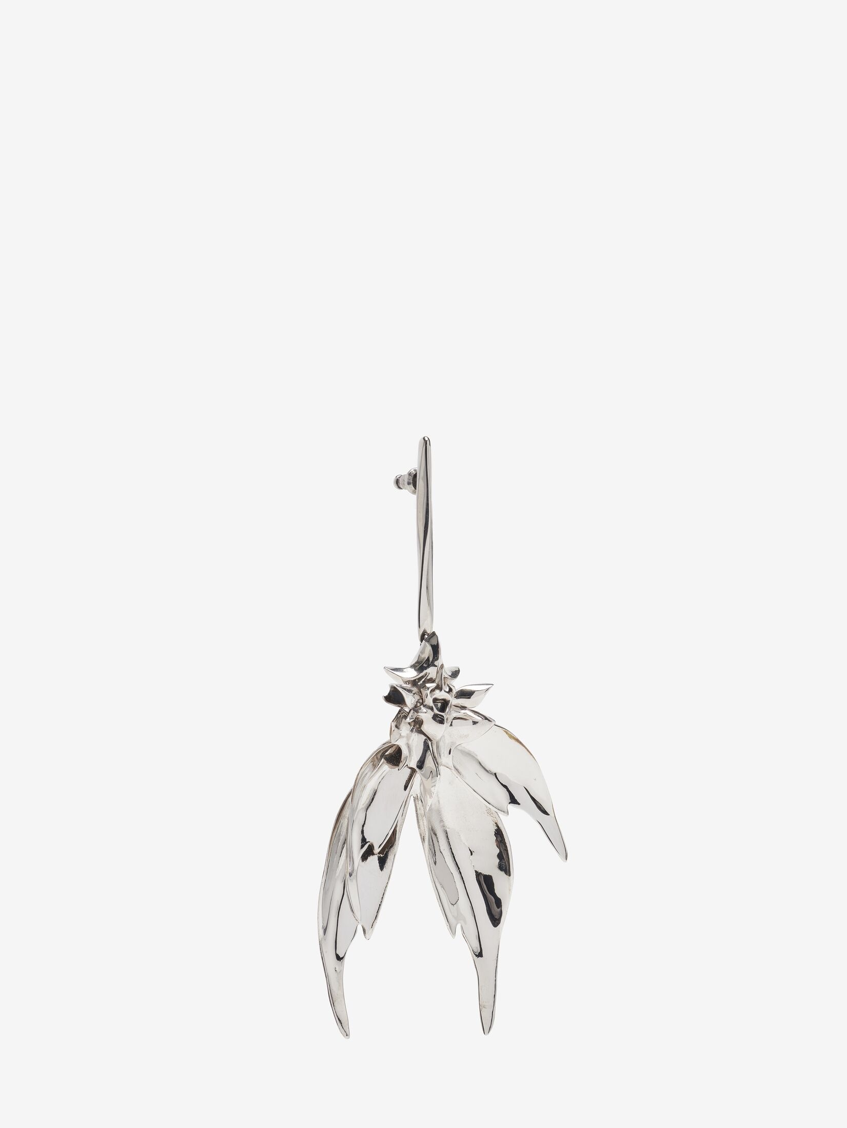 Women's Dissected Orchid Stick Earring in Antique Silver - 2
