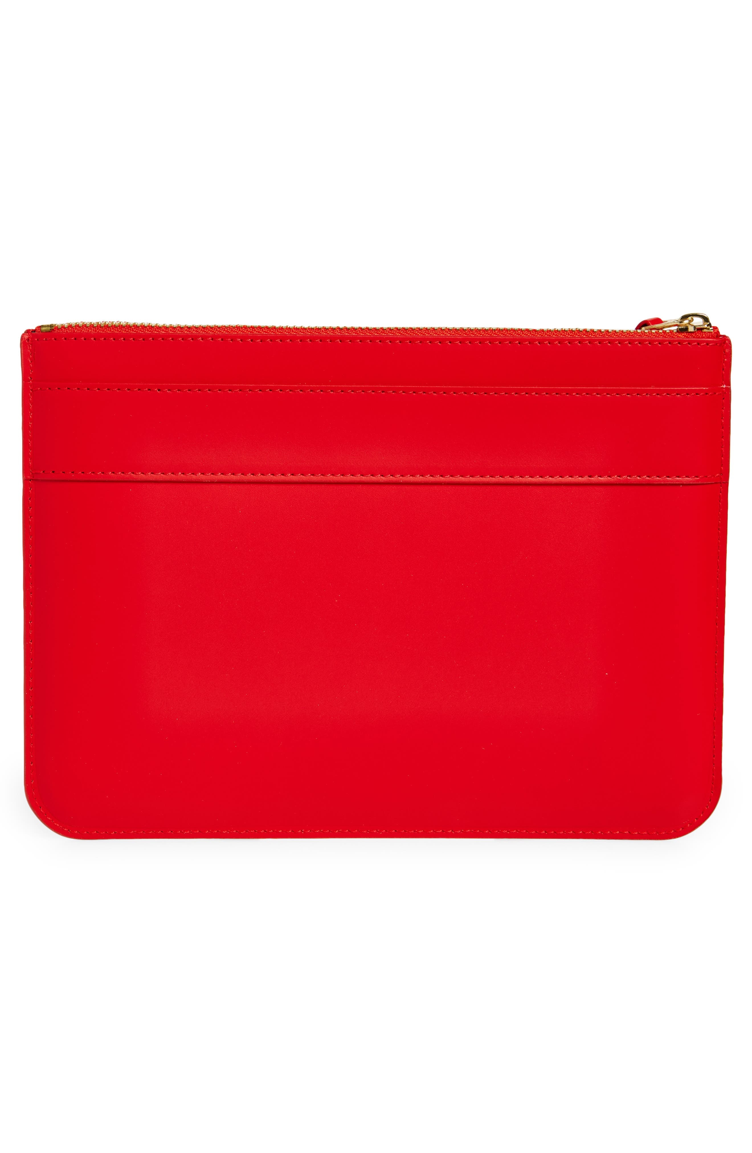 Comme des Garçons Wallets Big Bow Leather Zip Pouch in Red at Nordstrom - 3
