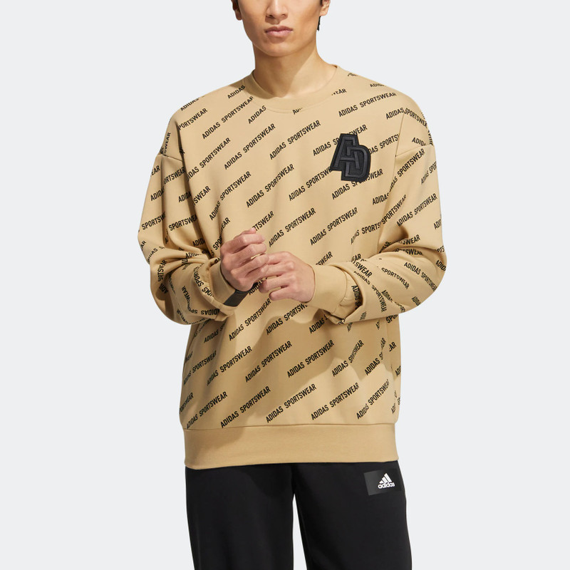 adidas adidas Monogram Sweatshirt 'Tan Black' IB2742 outlook