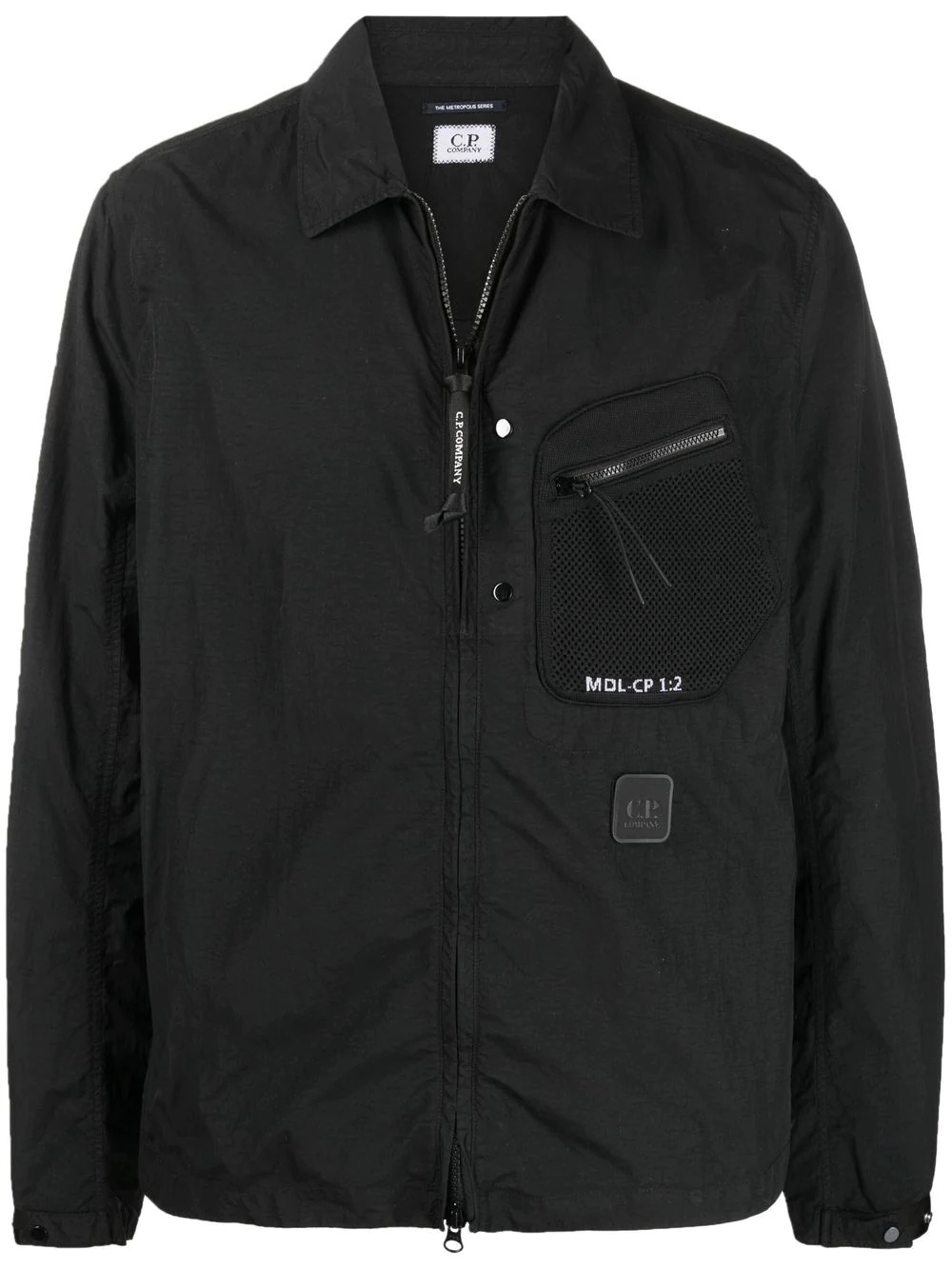 mesh-pocket shirt jacket - 1