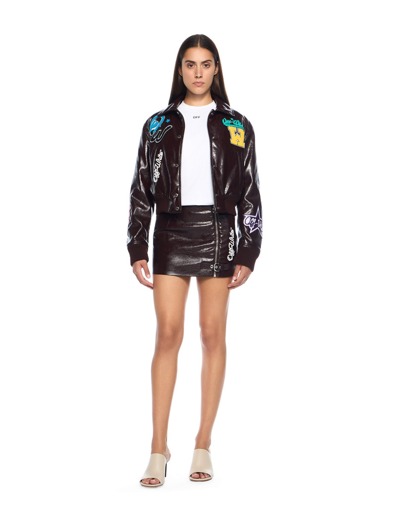 Off-White Crinkle Coated Mini Skirt outlook