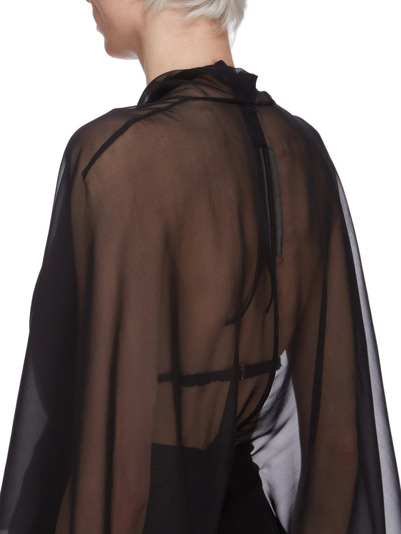 Asymmetric silk-chiffon jacket Black 5