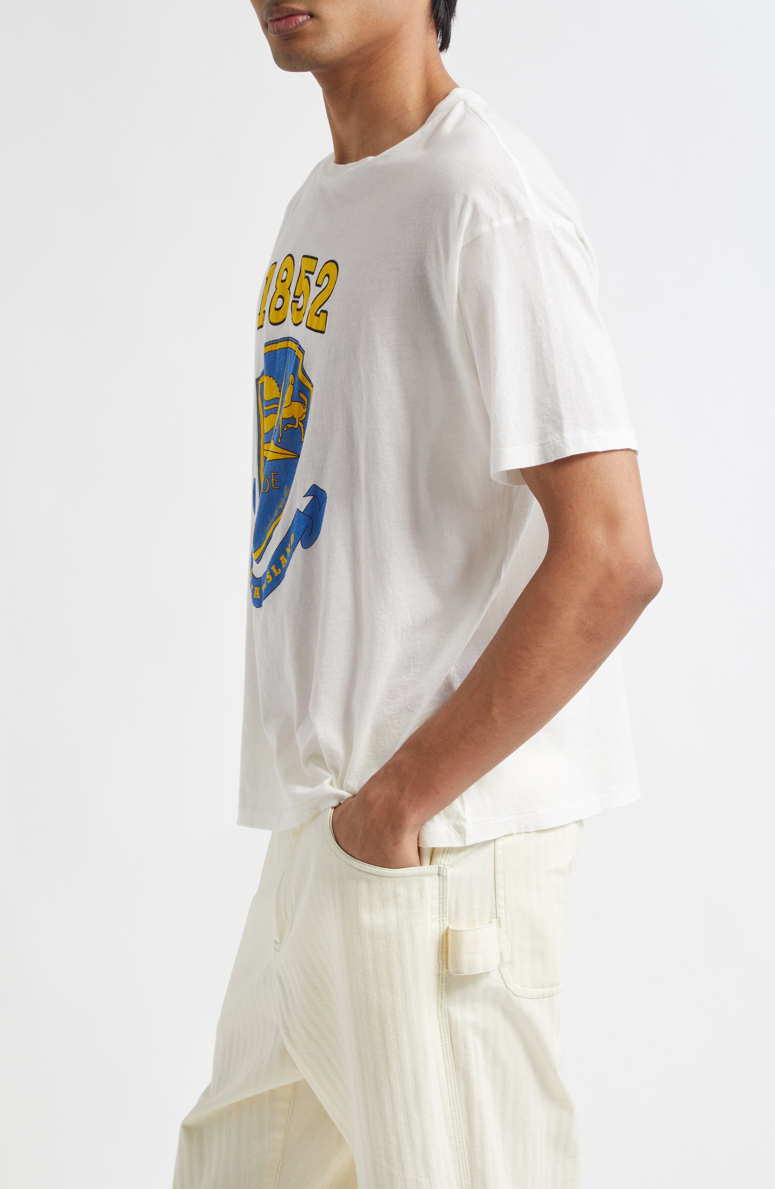 Bode Crest Boxy Graphic T-Shirt in Cream at Nordstrom - 3