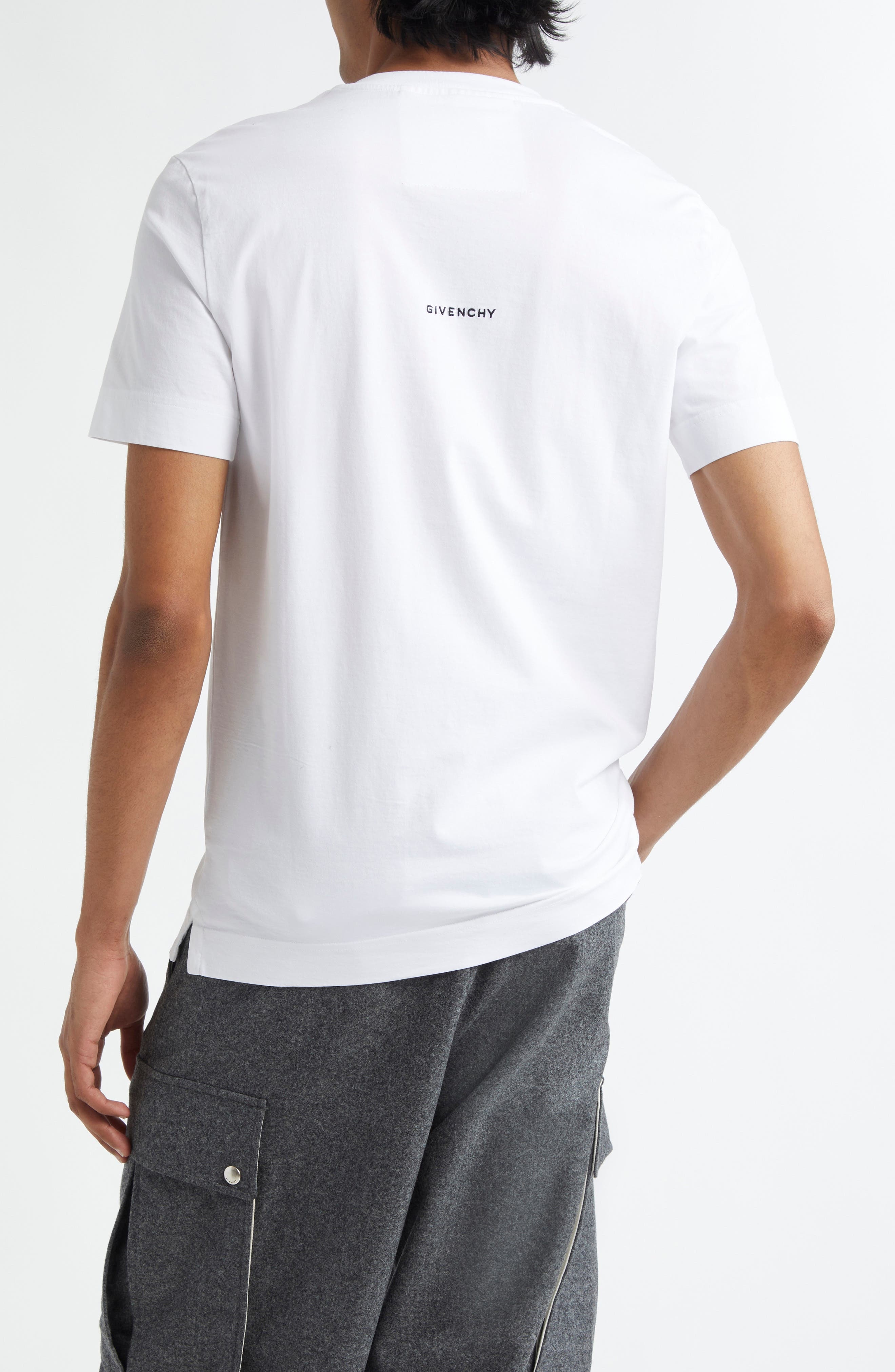 Givenchy Slim Fit 4G Embroidered Cotton T-Shirt in White at Nordstrom - 2