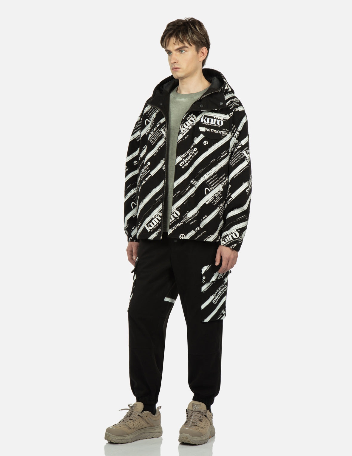 Monogram Logo and Slogan Print Padded Jacket - 3