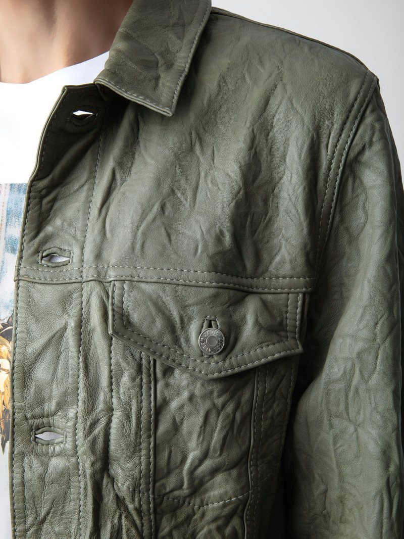 Base Crinkled Leather Jacket 4