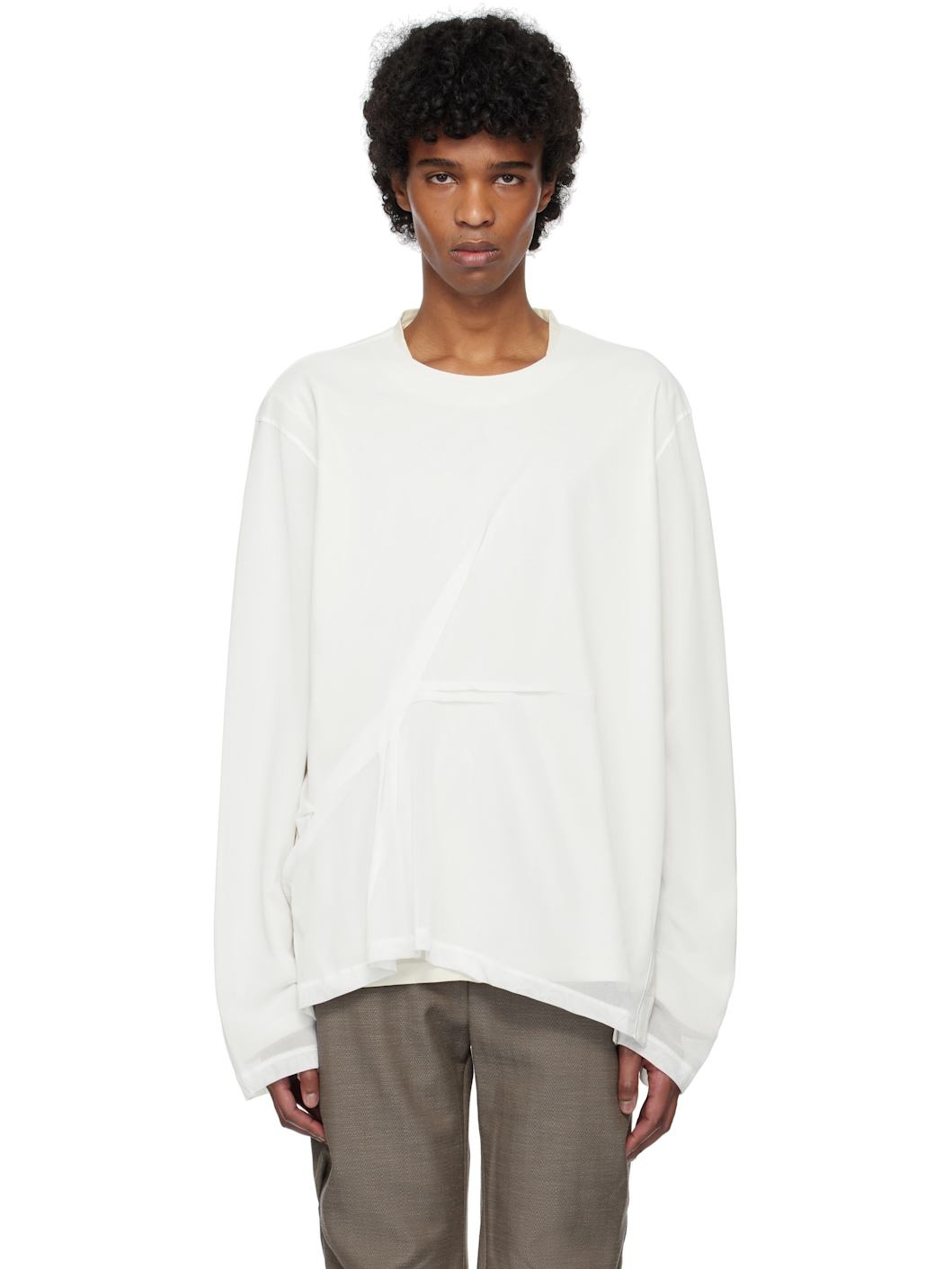 Off-White & White Inex Mesh T-shirt - 1
