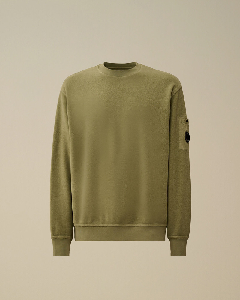 Brushed Emerized Diagonal Fleece Crewneck Sweatshirt 1