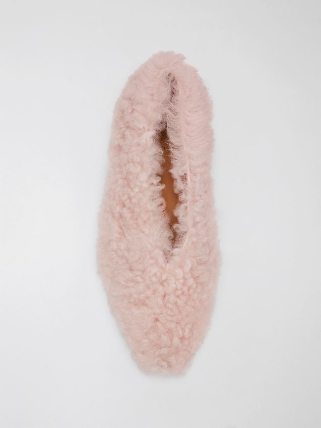 WHITE SHEARLING BALLERINA - 4