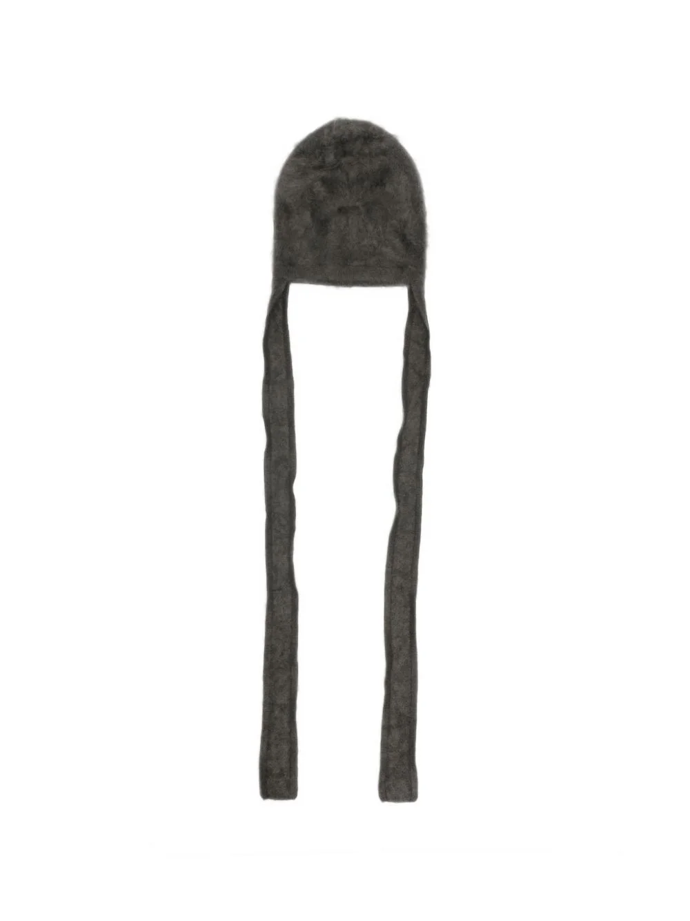 brushed-finish tie-fastening beanie hat - 1